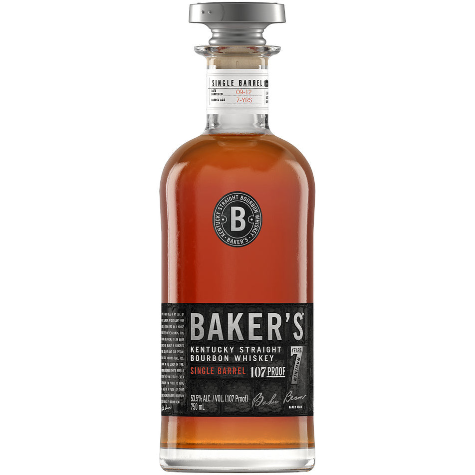 00080686015406_C1N1_en-US1024_s01.jpg Baker's 7 Year Old Kentucky Straight 107 Proof Bourbon Whiskey 750 ml - Image 1