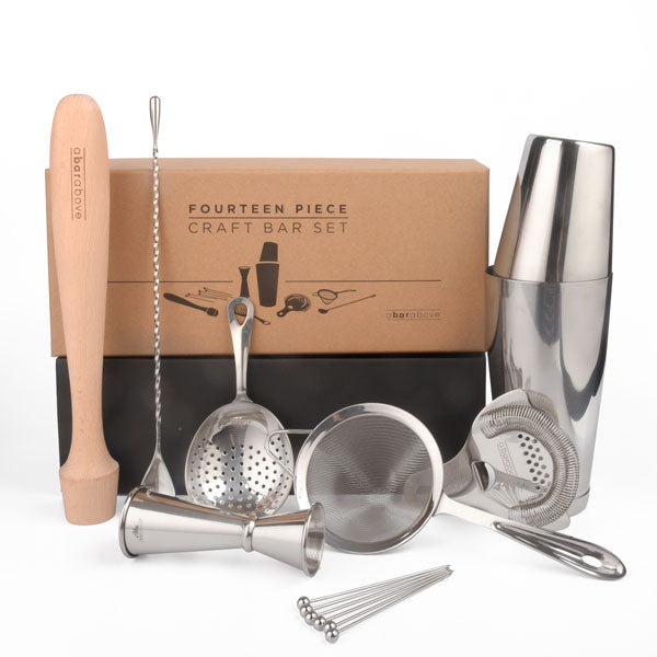 0259_f768e55d-cf2f-4b31-b6f4-d26ceae5f53c.jpg Stainless Steel Mixologist Bar Set (14-Piece) - Image 1