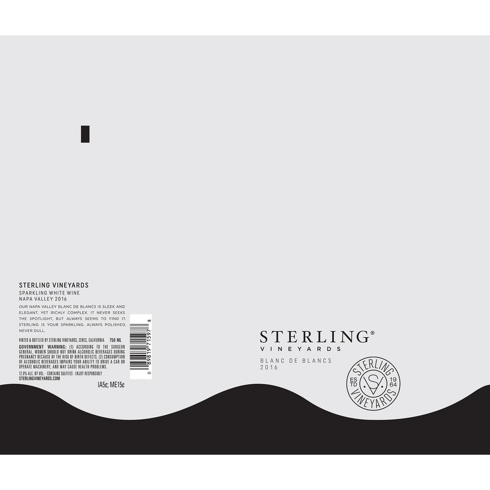 425671_2eaa8060-e796-4f4b-a0ff-9f2bfa552b19.png Sterling Vineyards California Blanc De Blanc 750ml - Image 1