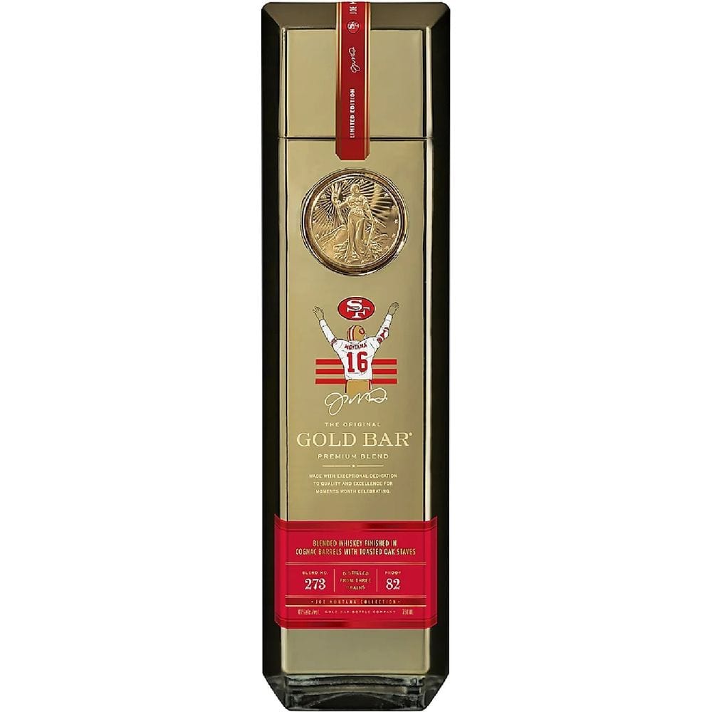 750-ml-gold-bar-blended-american-whiskey-premium-blend-joe-montana-1105970656.jpg Gold Bar Blended American Whiskey Premium Blend Joe Montana - Image 1