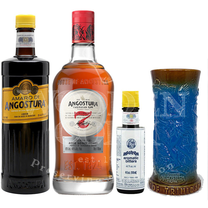 AngossturaBundle.jpg Angostura 7 Year Rum, Amaro & Aromatic Bitters Bundle with Tiki Mug - Image 1