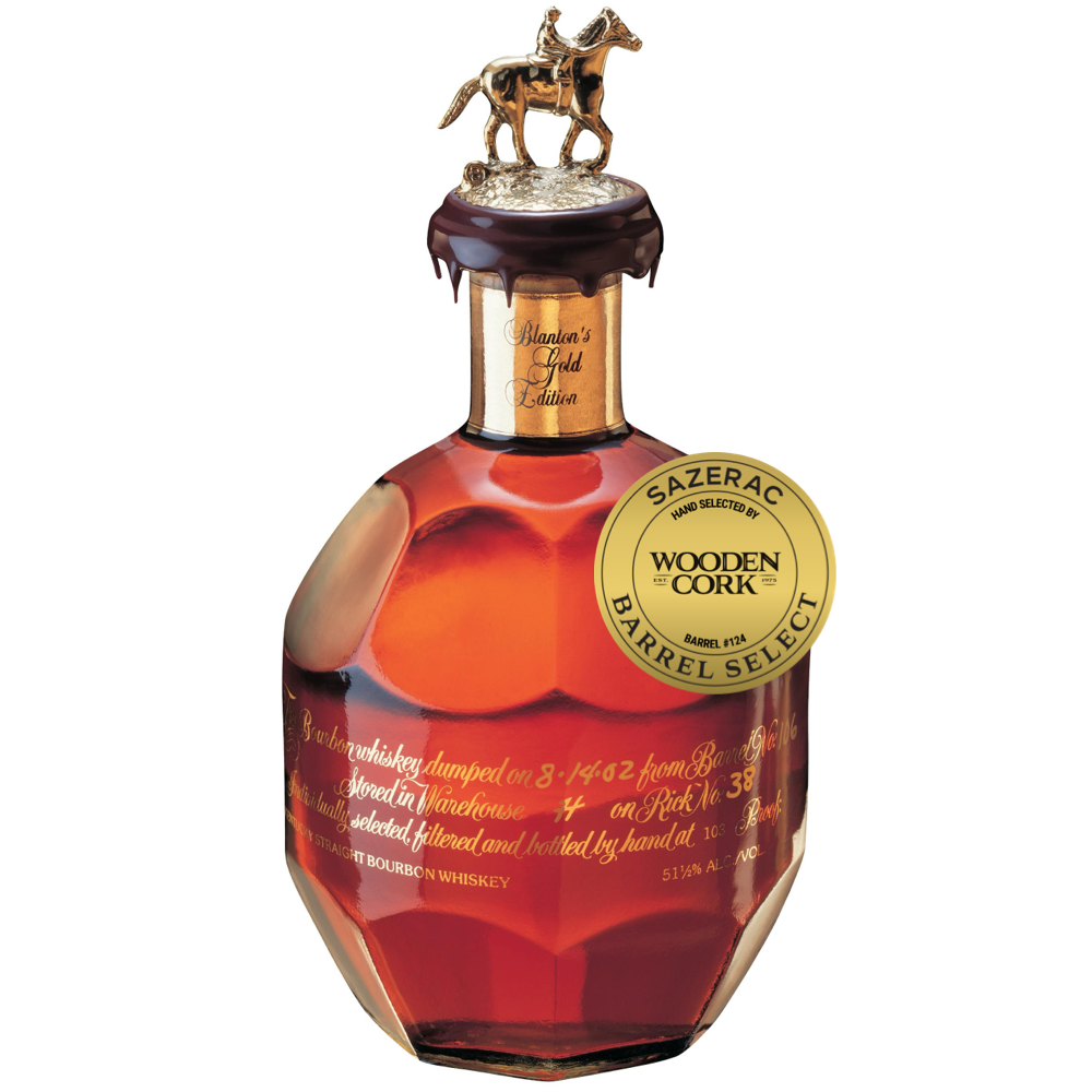 Blanton_s_Gold_Edition_Single_Barrel_Select_Barrel_124_by_Wooden_Cork.png Blanton’s Gold Edition Single Barrel Select Barrel #124 by Wooden Cork - Image 1