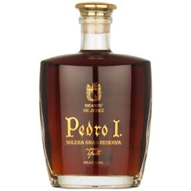 BodegasYustePedroISoleraGranReservaBrandydeJerez.png Bodegas Yuste Pedro I Solera Gran Reserva Brandy de Jerez - Image 1
