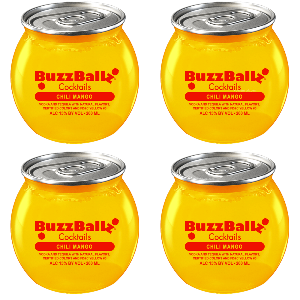 Buzzballz_Chili_Mango_Pre-Mixed_Cocktails_4-Pack.png BuzzBallz Chili Mango Pre-Mixed Cocktails 4-Pack - Image 1