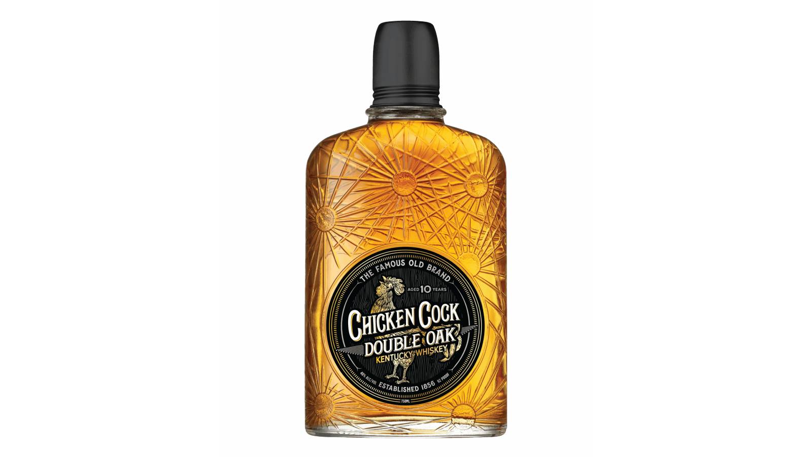 Chicken-Cock-10-year-old-Double-Oak.jpg Chicken Cock Double Oak Kentucky Whiskey - Image 1