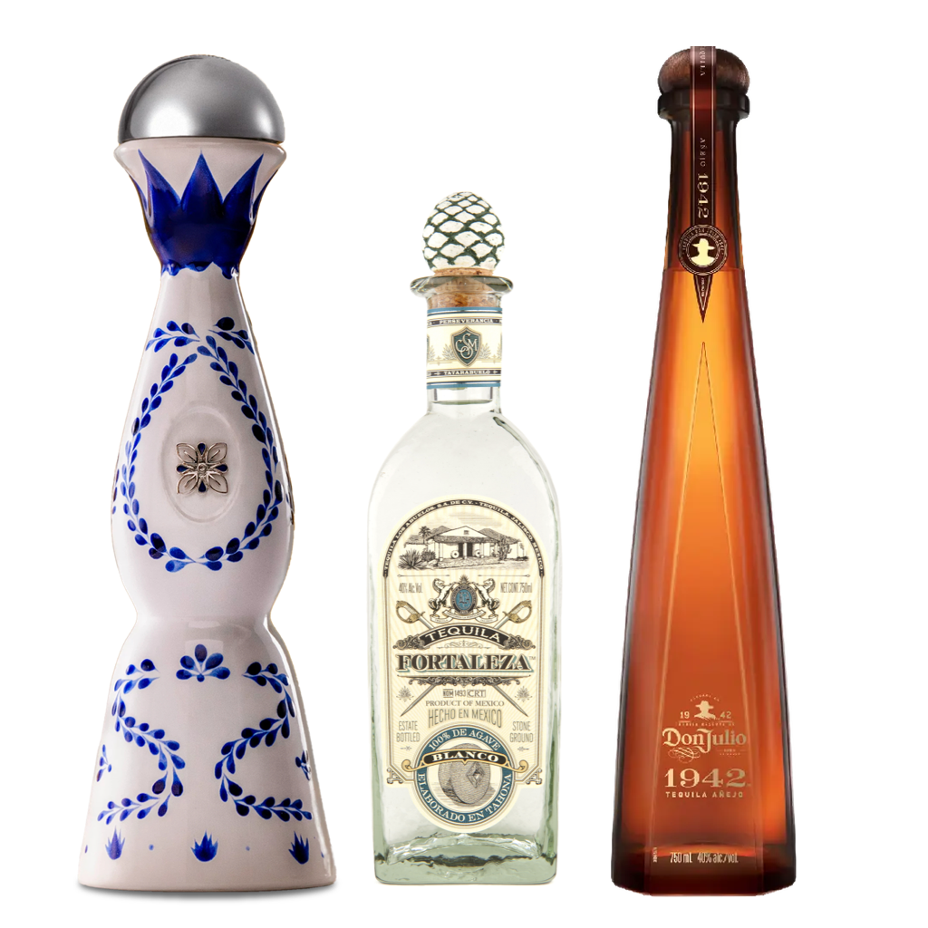 ClaseAzulReposado_FortalezaBlanco_DonJulio1942Trifecta.png Clase Azul Reposado, Fortaleza Blanco, Don Julio 1942 Trifecta - Image 1