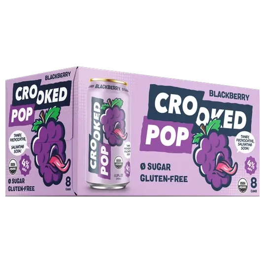 CrookedPopOrganicHardSodaBlackberry.png Crooked Pop Organic Hard Soda Blackberry - Image 1