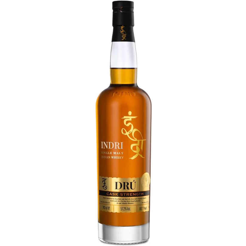INDRIWHISKEYDRUSINGLEMALTCASKSTRENGTHINDIA750ML.png Indri Whiskey Dru Single Malt Cask Strength India 750ml - Image 1