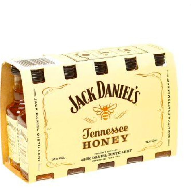 JackDaniel_sHoney50ml10Pack.png Jack Daniel's Honey Whiskey 50ml 10 Pack - Image 1