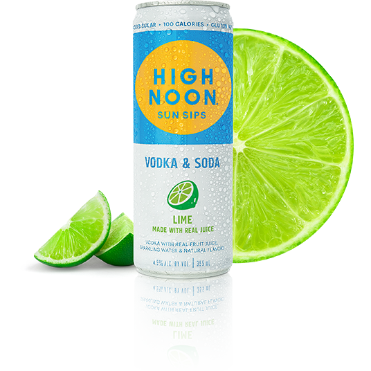 Lime.png High Noon Sun Sips Lime Vodka & Soda Hard Seltzer 4pk - Image 1