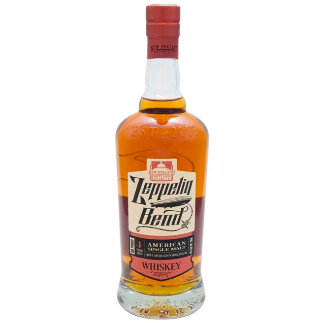 NewHollandBrewingCompany4YearsOldZeppelinBendAmericanSingleMaltWhiskey.png New Holland Brewing Company 4 Years Old Zeppelin Bend American Single Malt Whiskey - Image 1