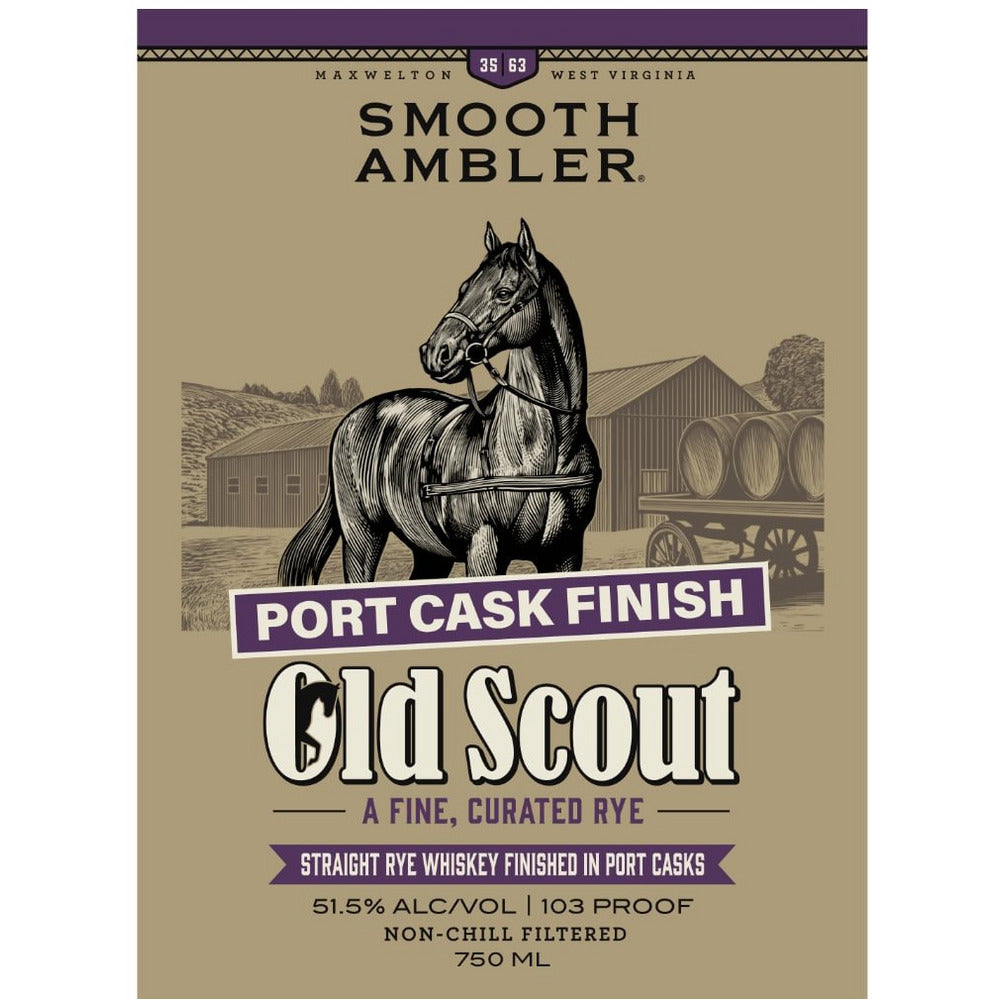 SmoothAmblerOldScoutPortCaskFinishedStraightRye_1024x1024_2x_4cb4a241-62ec-4314-9835-99d4ad886502.jpg Smooth Ambler Old Scout Port Cask Finished Straight Rye - Image 1