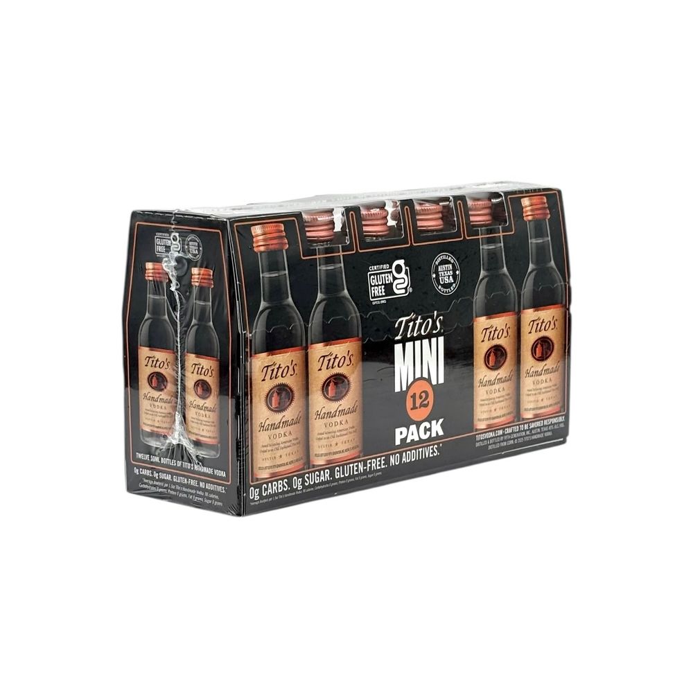 Tito_s_Handmade_Vodka_12_x_50_mll.jpg Tito's Handmade Vodka 50ml 12 Pack - Image 1
