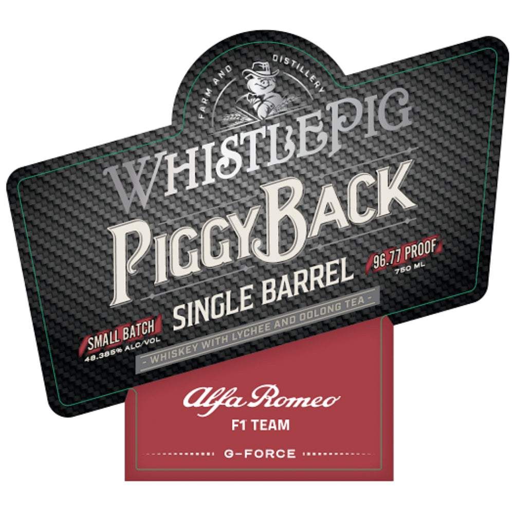 WhistlePig-PiggyBack-Legend-Series-Whiskey-with-Lychee-and-Oolong-Tea.jpg WhistlePig PiggyBack Legend Series Alfa Romeo F1 TEAM Whiskey W/ Lychee and Oolong Tea - Image 1