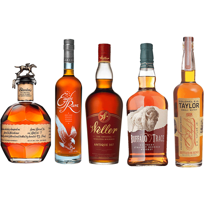 blanton-s-original-eagle-rare-weller-antique-107-buffalo-trace-and-eh-taylor-small-batch-750ml-value-bourbon-bundle-35472885219477.png Blanton's Original, Eagle Rare, Weller Antique 107, Buffalo Trace, and EH Taylor Small Batch 750ml Value Bourbon Bundle - Image 1