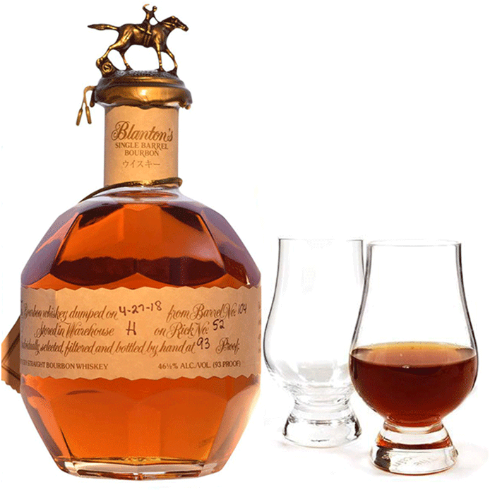 blanton-s-red-label-with-glencairn-glass-set-1105963813.png Blanton's Red Label with Glencairn Glass Set - Image 1