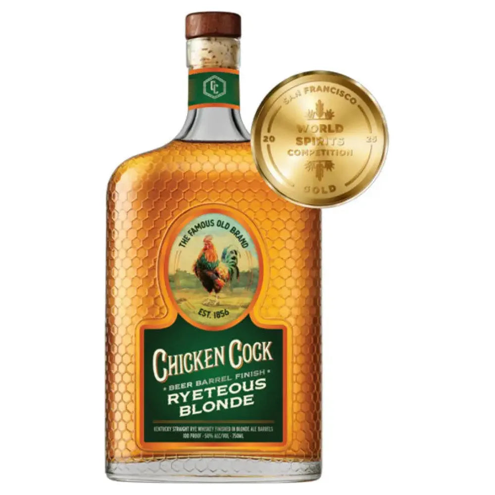 chicken-cock-ryeteous-blonde-beer-barrel-finish-straight-rye-whiskey-750ml-481.jpg Chicken Cock Ryeteous Blonde Beer Barrel Finish Straight Rye Whiskey 750ml - Image 1