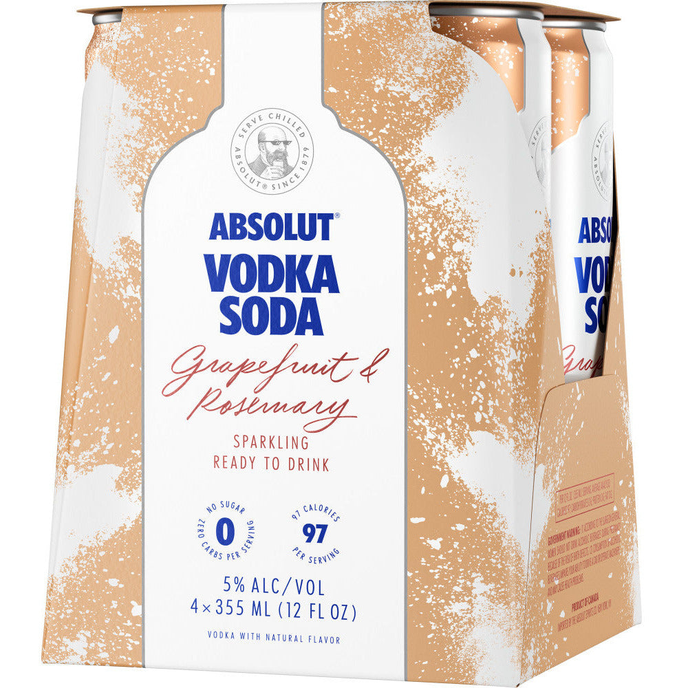 fvggmkhkyweckypl4ufc.jpg Absolut Ready to Drink Grapefruit & Rosemary Vodka Soda 4pk Cans - Image 1