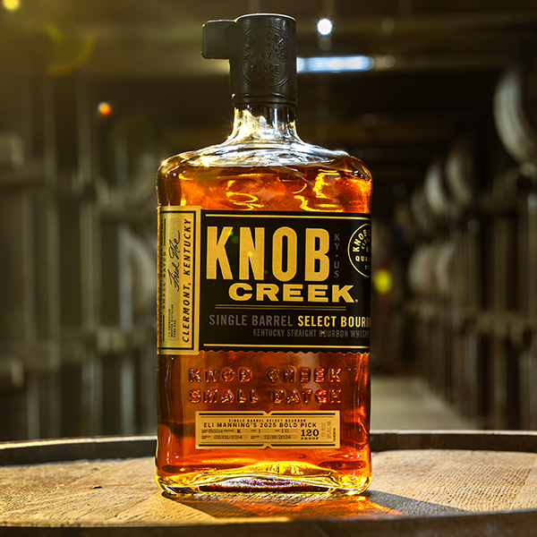 knob-eli-bottle-600.png Knob Creek X Eli Manning 2025 Bold Pick Bourbon - Image 1