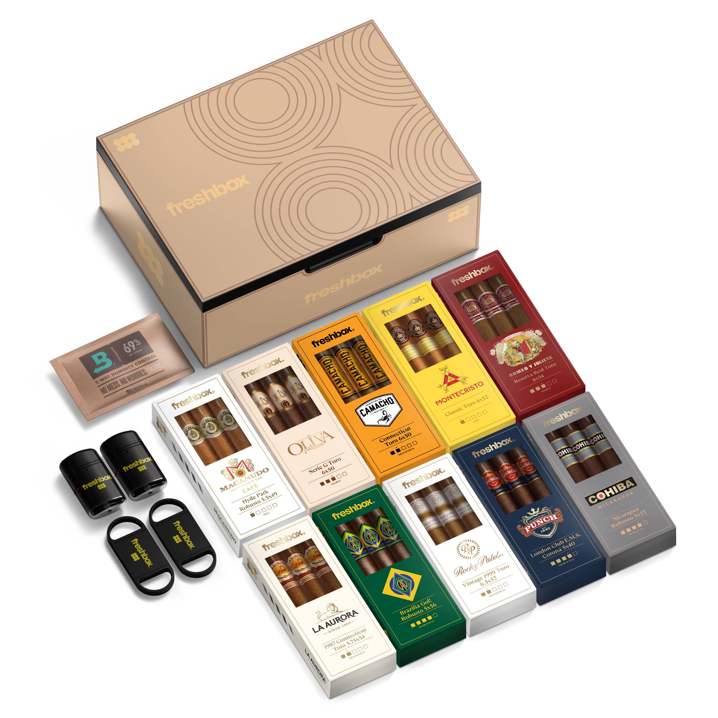 knolling.png FreshBox Perfect Party Mix Cigar Starter Kit - Image 1