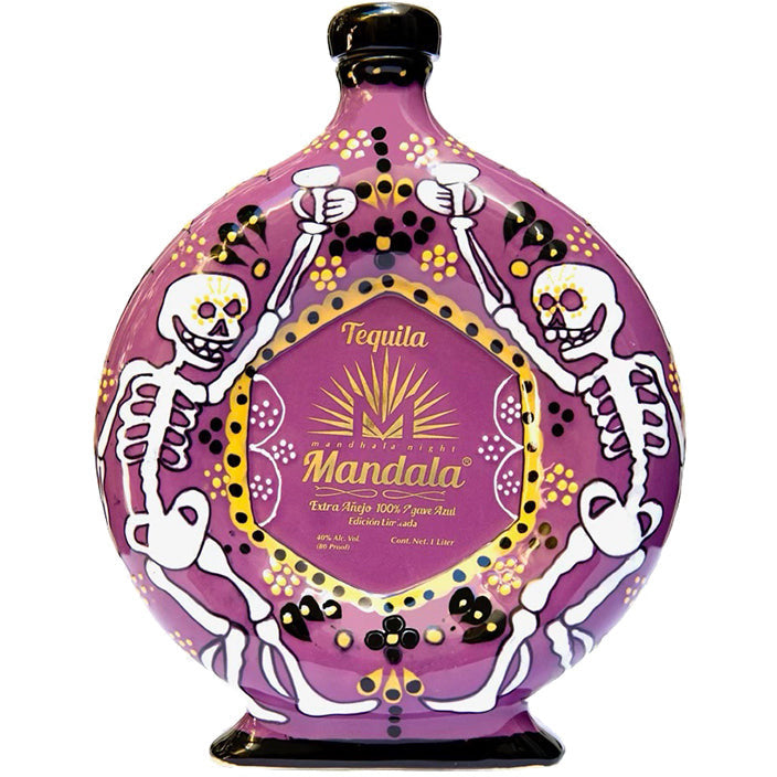mandala-extra-anejo-pink-skeleton-bottle.jpg Tequila Mandala Extra Añejo Dia de los Muertos Edition - Image 1