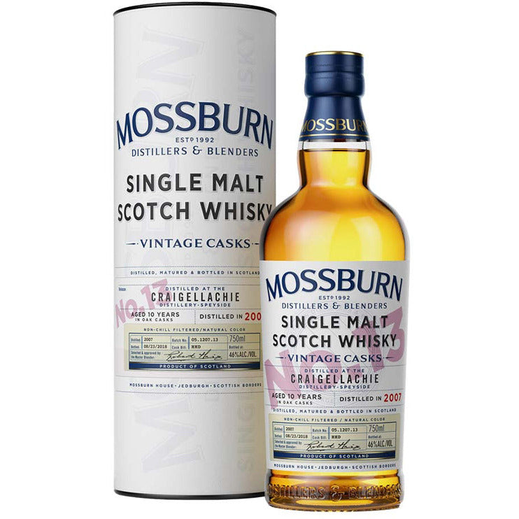 mossburn-single-malt-scotch-craigellachie-distillery-vintage-casks-no-13.jpg Mossburn Single Malt Scotch Craigellachie Distillery Vintage Casks No. 13 10 Yr - Image 1