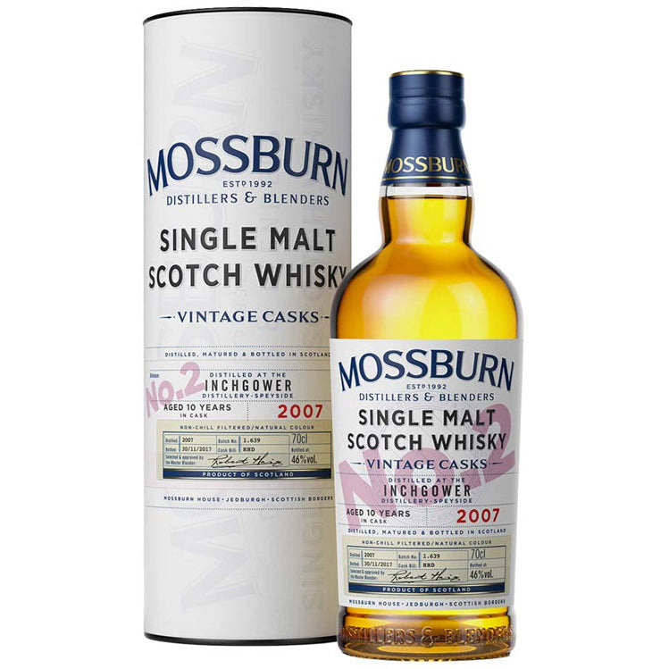 mossburn-single-malt-scotch-inchgower-distillery-vintage-casks-no-2.jpg Mossburn Single Malt Scotch Inchgower Distillery Vintage Casks No. 2 10 Yr - Image 1