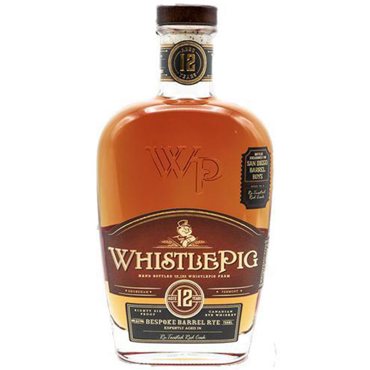 whistlepig-12-year-old-bespoke-barrel-rye-sdbb.jpg WhistlePig 12 Year Old Bespoke Barrel Rye Aged in a Re-Toasted Red Cask 'San Diego Barrel Boys' Single Barrel - Image 1