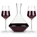 Raye Angled Crystal Bordeaux Decanter and Wine Glass Set