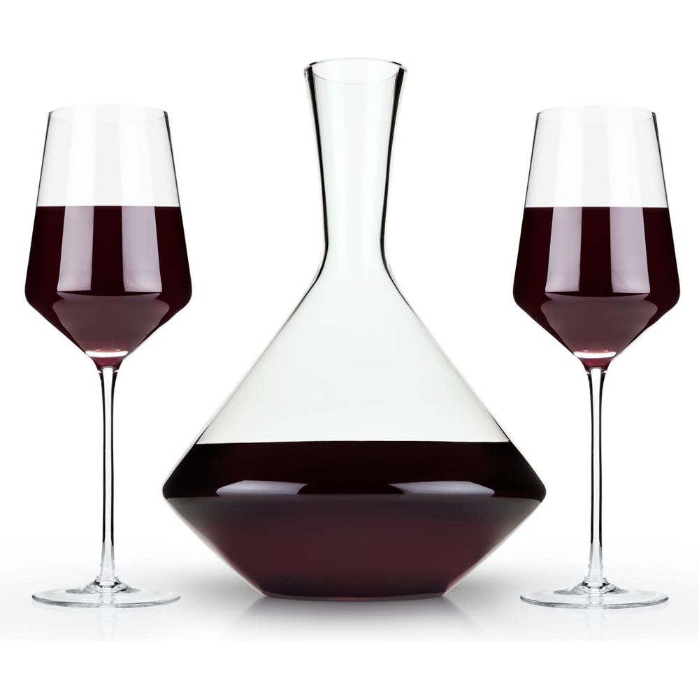 xldvudnzhpoxrbnfxbes.jpg Raye Angled Crystal Bordeaux Decanter and Wine Glass Set - Image 1
